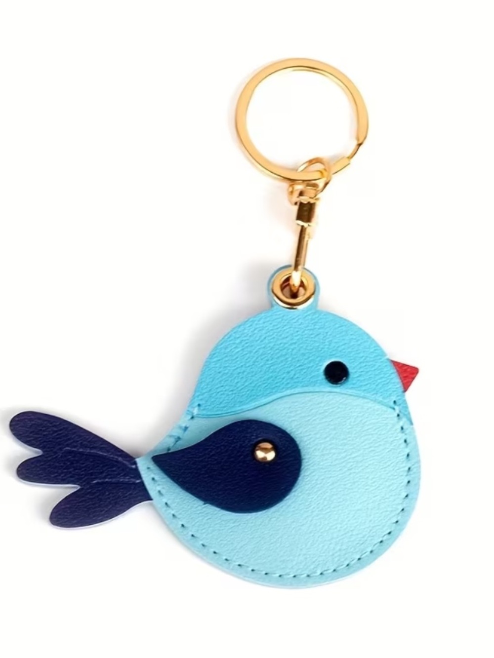 Blue Bird AirTag Holder Keychain Charm | Faux Leather Bag Charm NWT